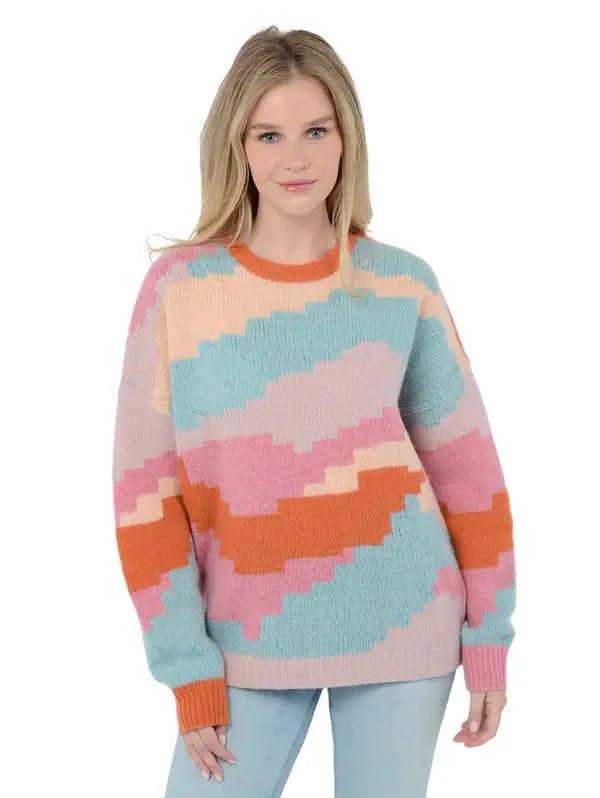 27 Miles Malibu Sweaters 27 Miles - Ersa Sweater in Multi blue pink