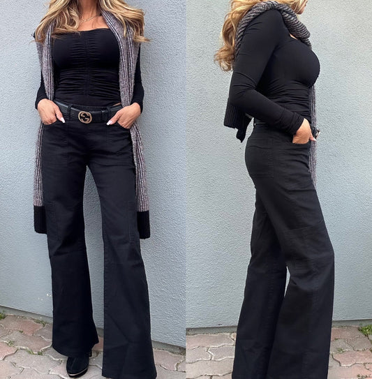 Bevy Flog Pants Bevy Flog - Rose Cargo Pant in Black Denim