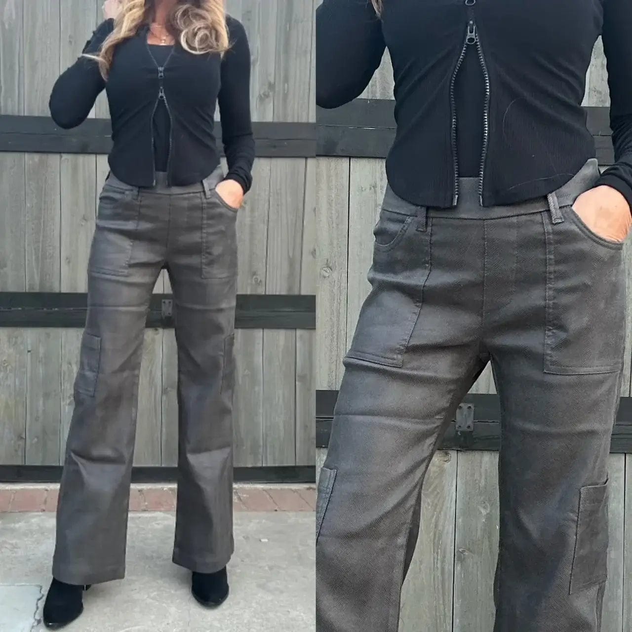 Bevy Flog Pants Bevy Flog - Rose Cargo Pant in Grey Suede Croc
