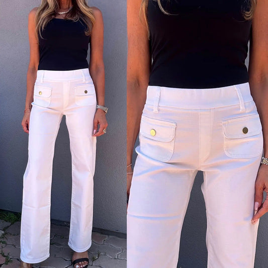 Bevy Flog Pants Bevy Flog - Sharon Pant in White Snake print