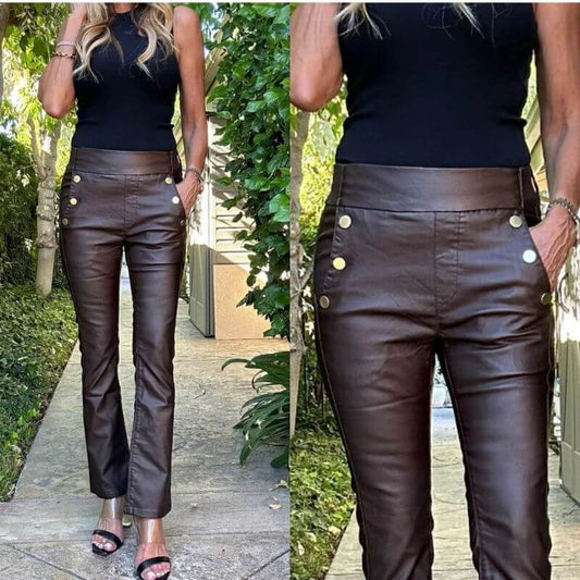 Bevy Flog Pants Bevy Flog - Sofia Cropped pant in Brown Vegan