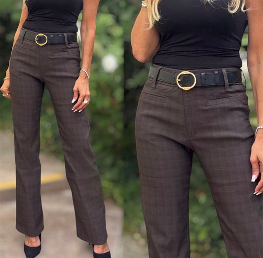 Bevy Flog Pants Bevy Flog - Tami Pant in Tonal Brown Plaid