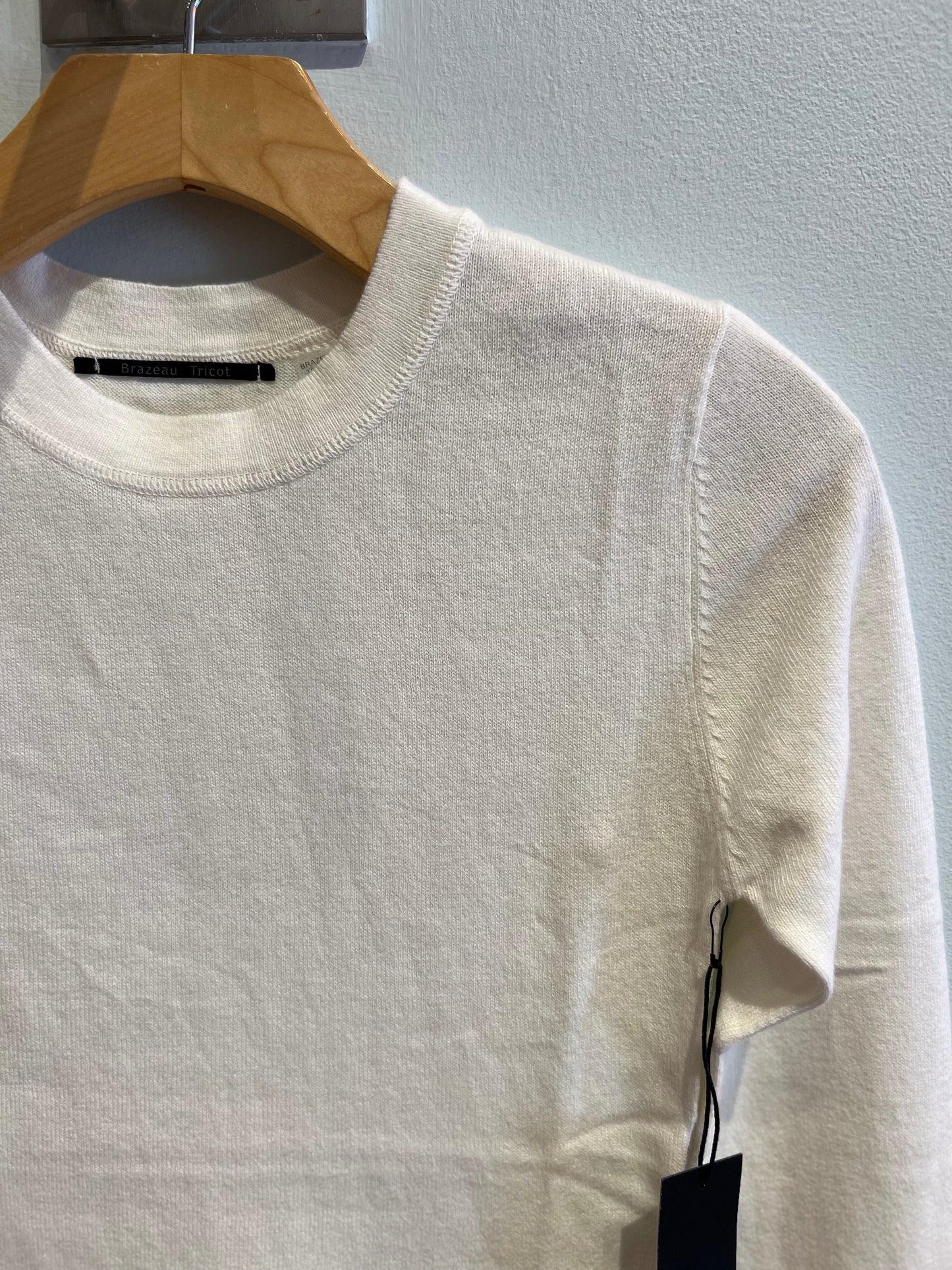 Brazeau Tricot Sweaters Brazeau Tricot - L/S Cotton Cashmere shirt in Pearl