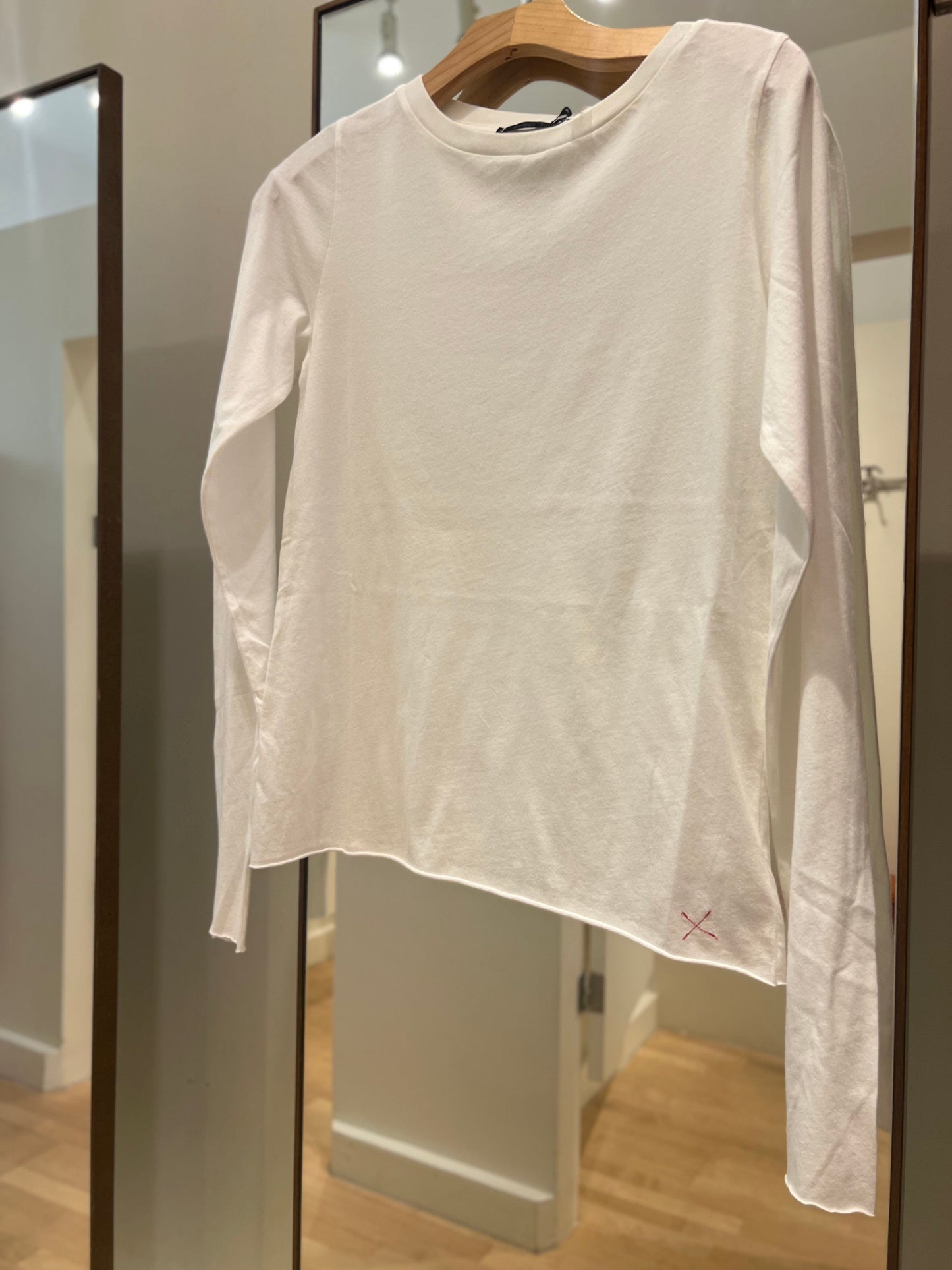 Brazeau Tricot Sweaters Brazeau Tricot - L/S Fitted Tee in Pearl