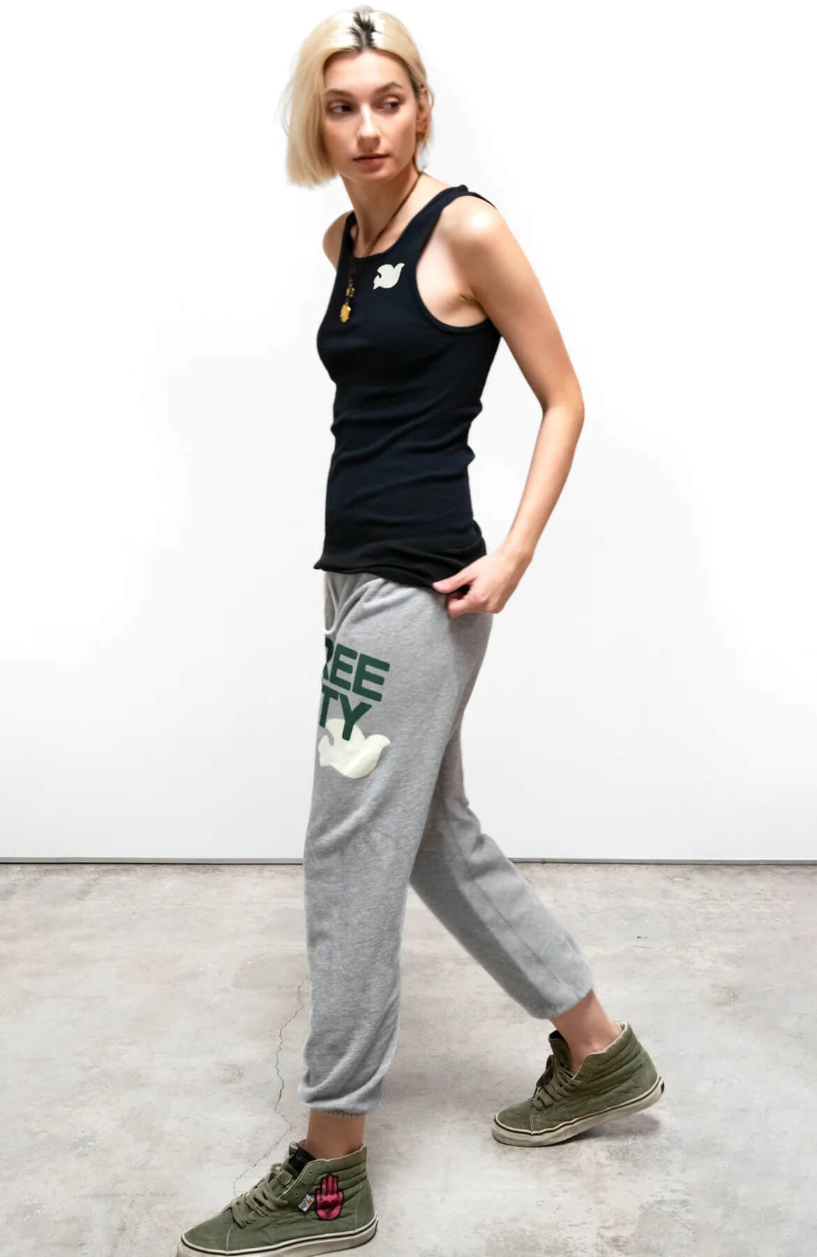 FREECITY Sweatpants Freecity - Large Logo Sweatpants in Heather Army