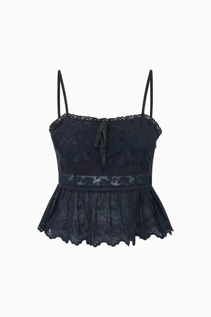 Love Shack Fancy Sweaters Love Shack Fancy - Rowina Top in Black