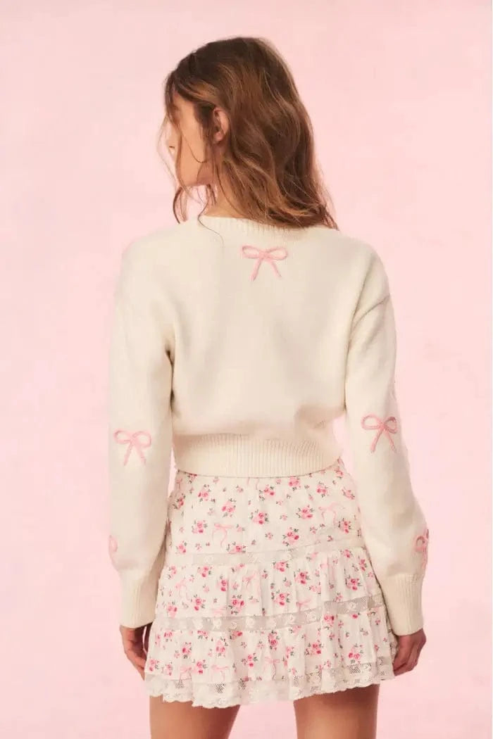 Love Shack Fancy Tops Love Shack Fancy - Francette Cardigan in Darling Pink