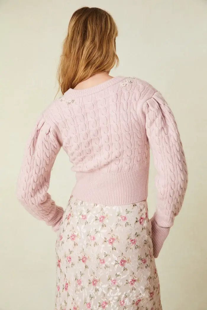 Love Shack Fancy Tops S Love Shack Fancy - Rumi Cardigan in Rose dust