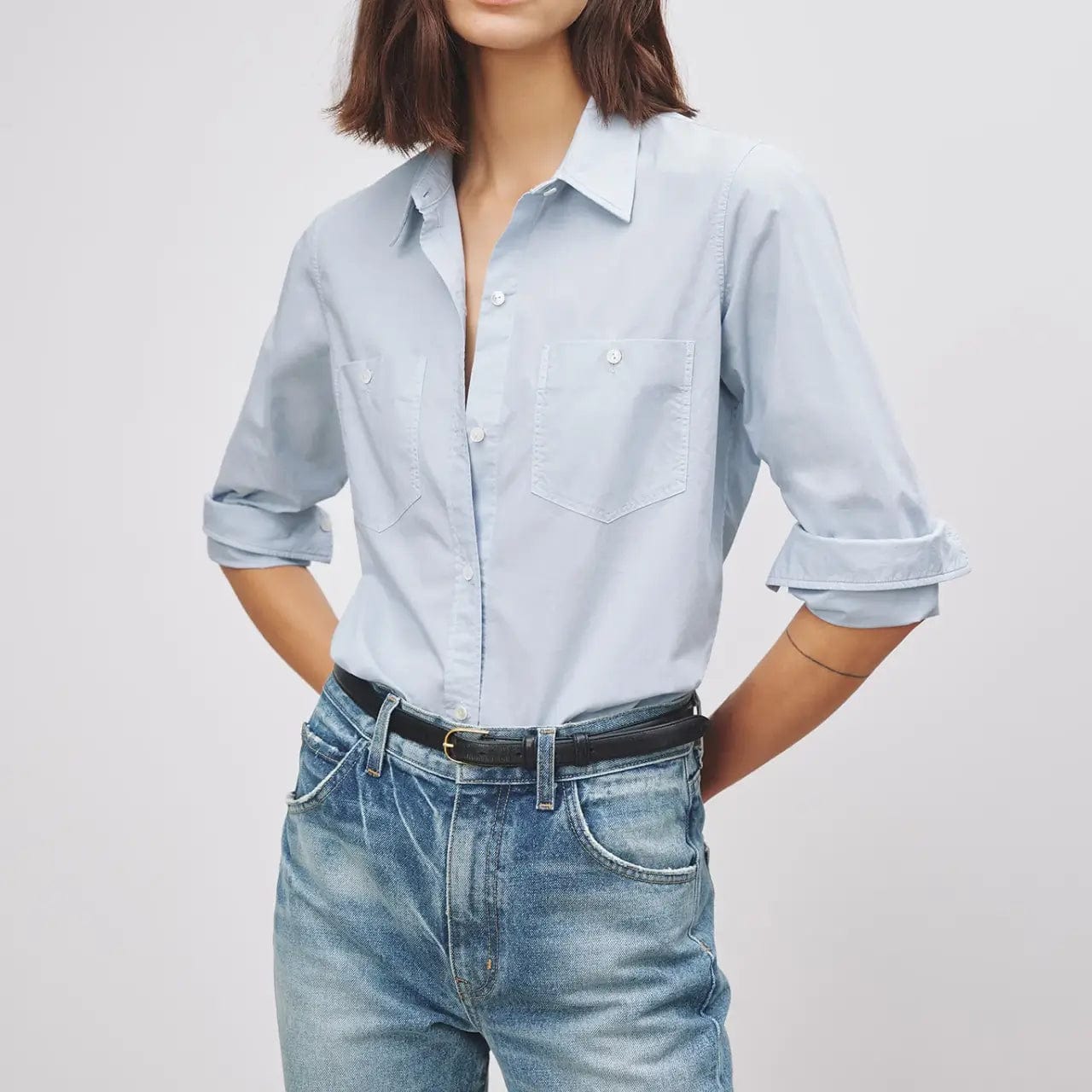 Nili Lotan Shirts XS Nili Lotan - Perine Shirt in light blue