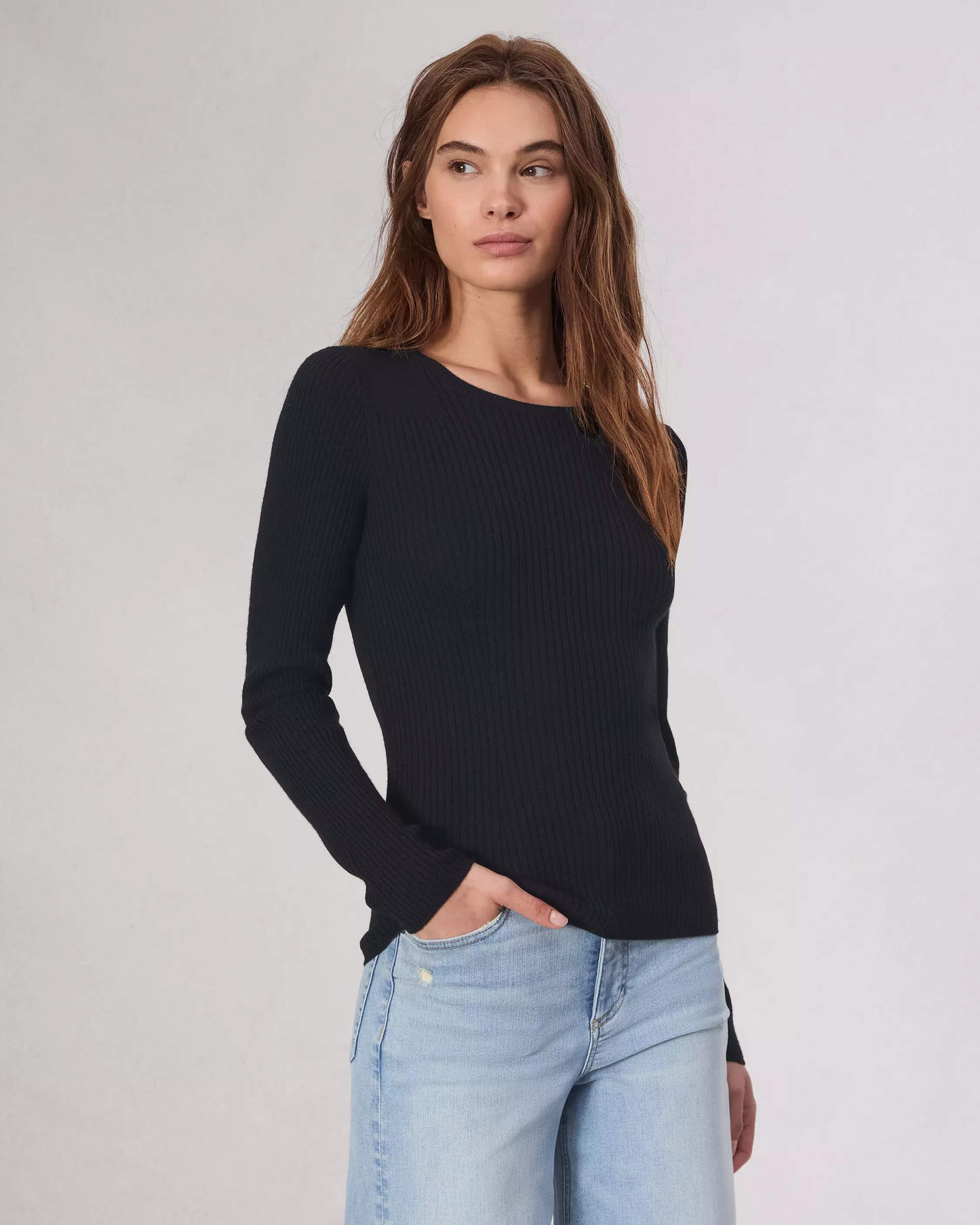 Rag & Bone Sweater Rag & Bone - Audrina Crew top in Black