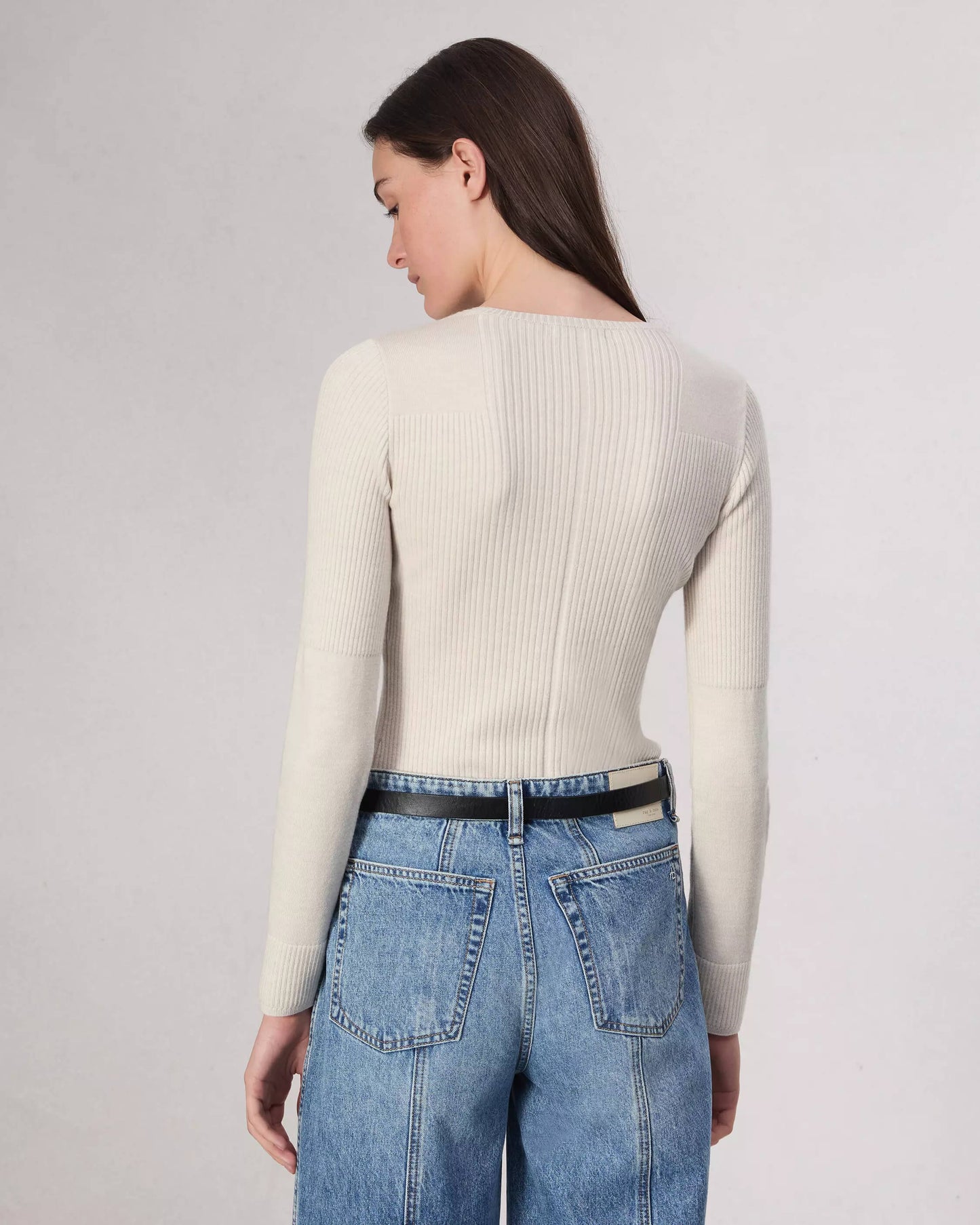Rag & Bone Sweater Rag & Bone - Audrina Crew top in Off White