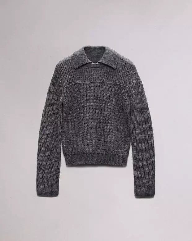 Rag & Bone Tops Rag & Bone Madix Polo Sweater in Charcoal