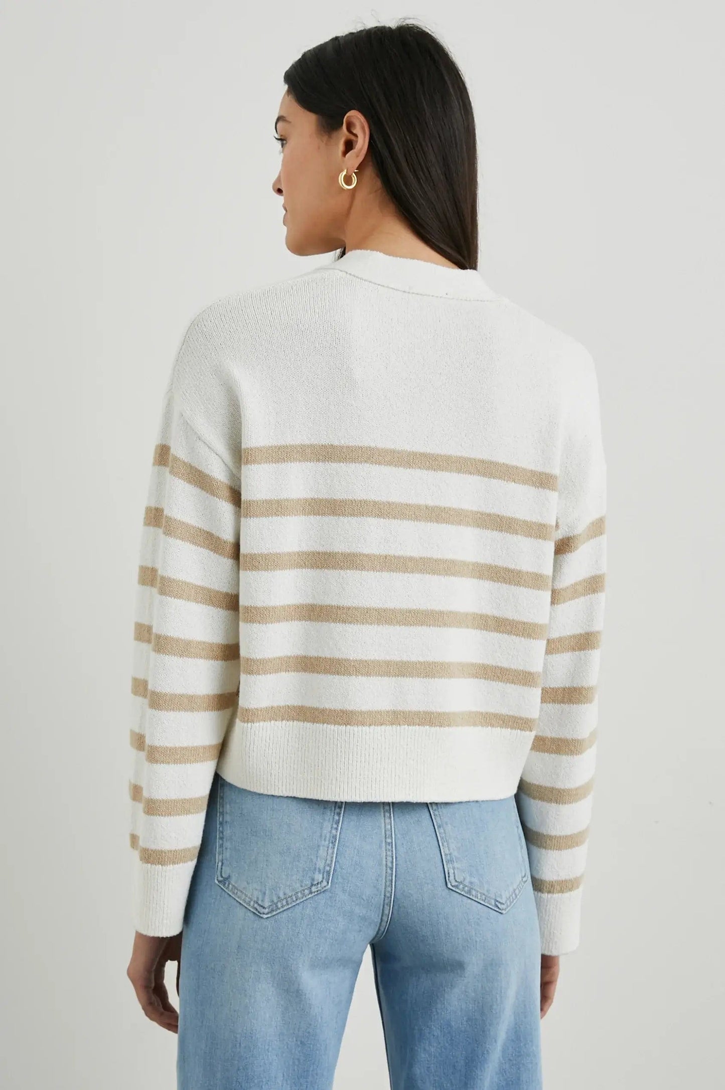 Rails Jackets M Rails - Geneva Cardigan in Sand Stripe
