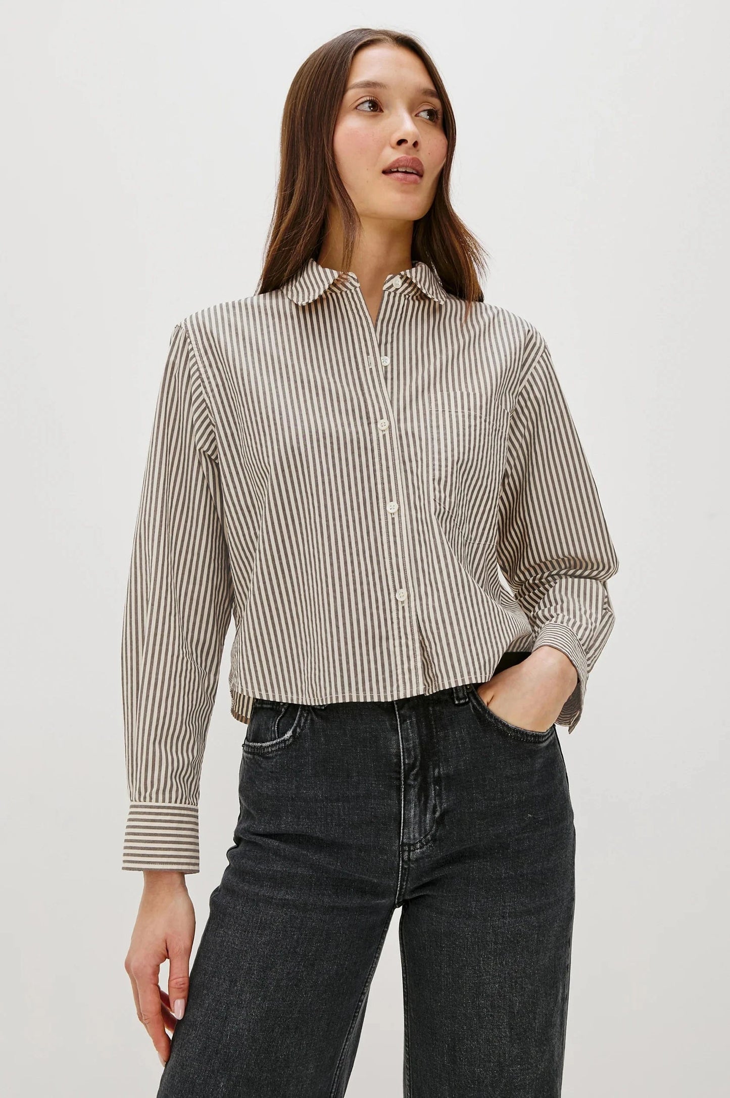 Rails Jackets Rails - Ramy Shirt in Noir stripe