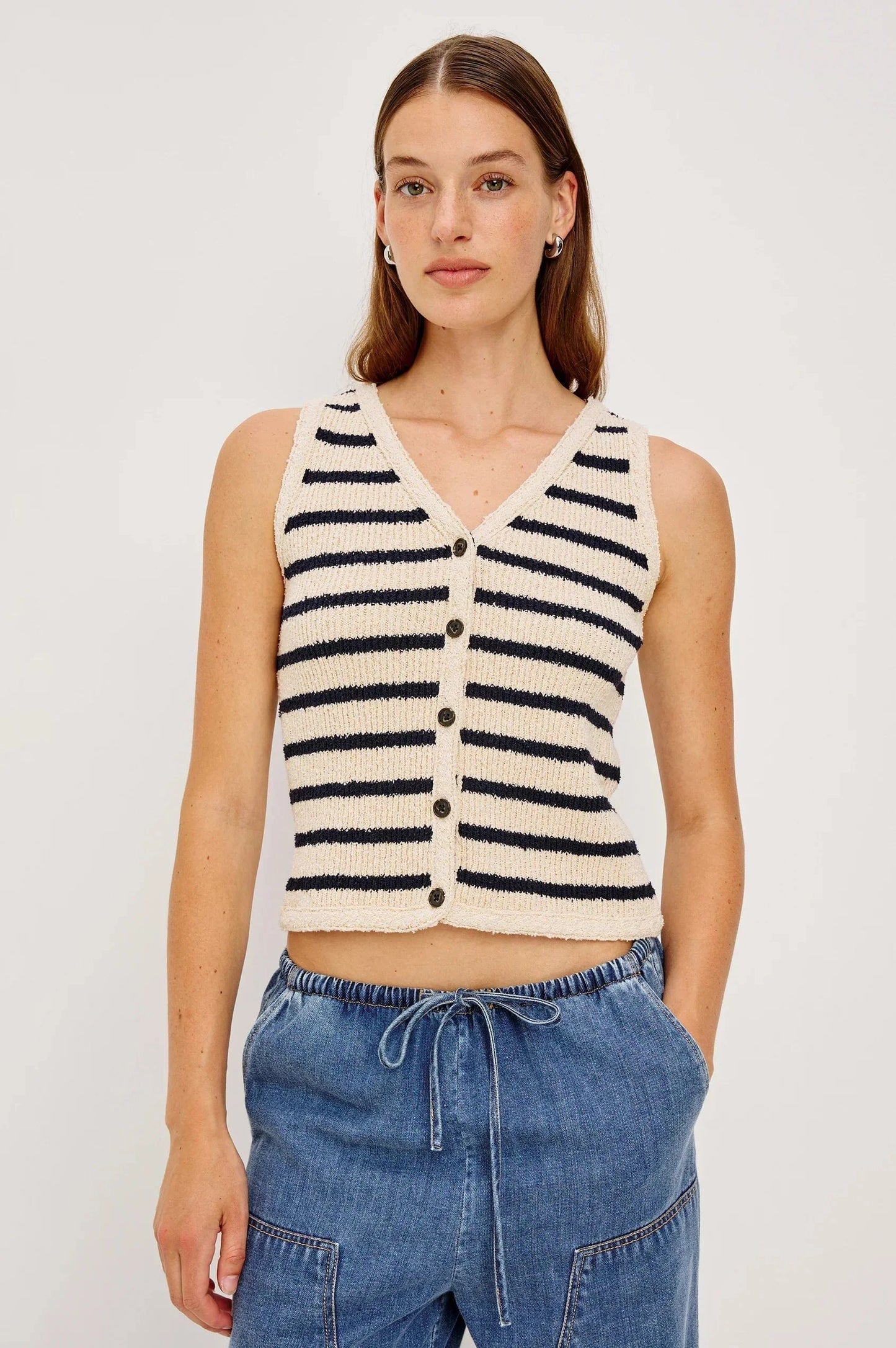 Rails Jackets Rails - Sade vest in ivory navy stripe