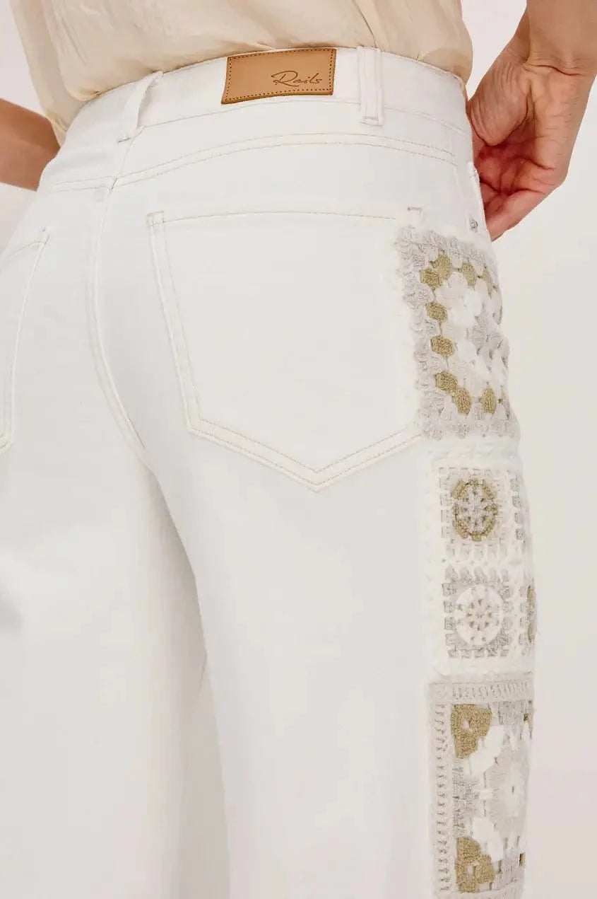 Rails Pants Rails - Getty crop wide leg pant in Vintage Ecru Crochet