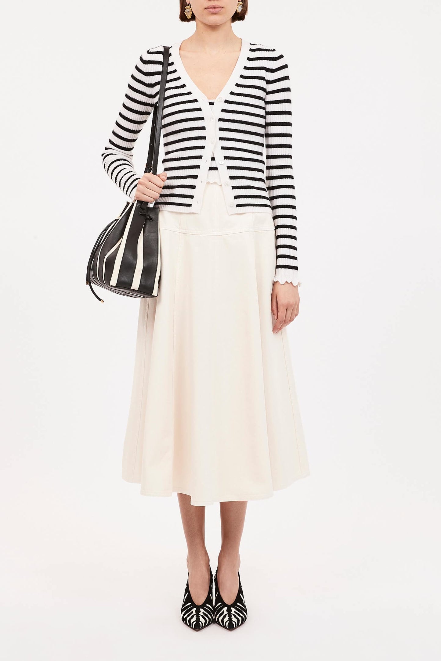 Ulla Johnson Tops Ulla Johnson - Aeris cardigan in Noir Stripes