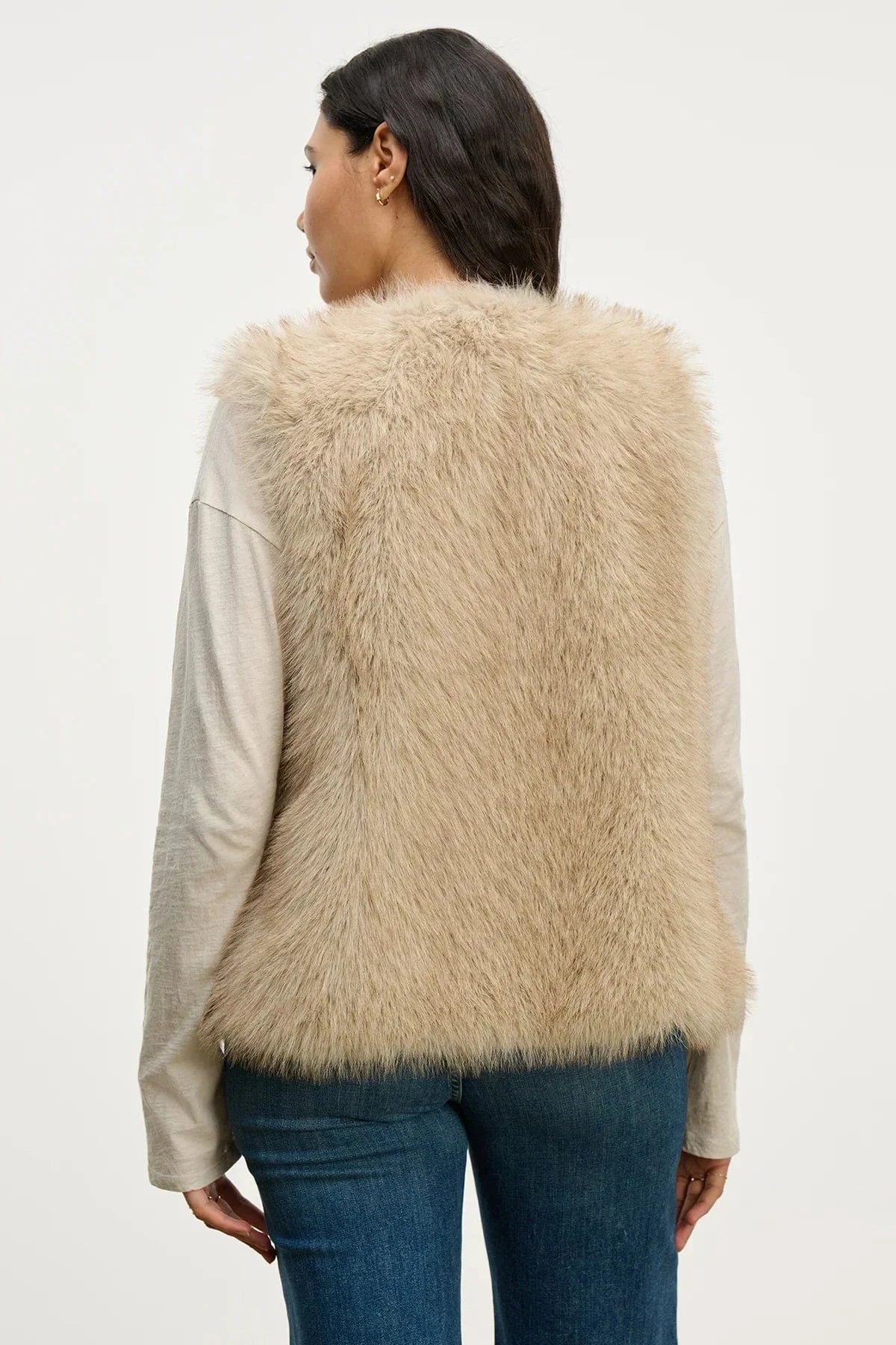 Velvet Blouses Velvet - Anastasia fur vest in taupe