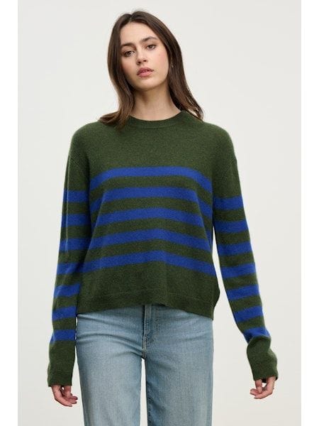 Velvet Blouses Velvet - Diana crew top in military blue