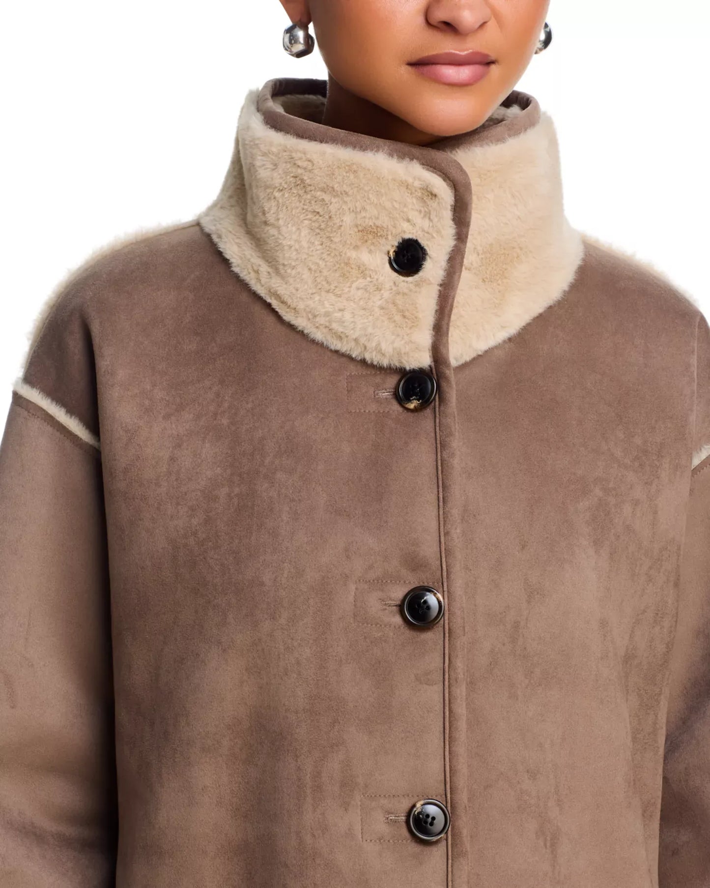Velvet Coats & Jackets Velvet - Yves Suede fur coat in faded coco