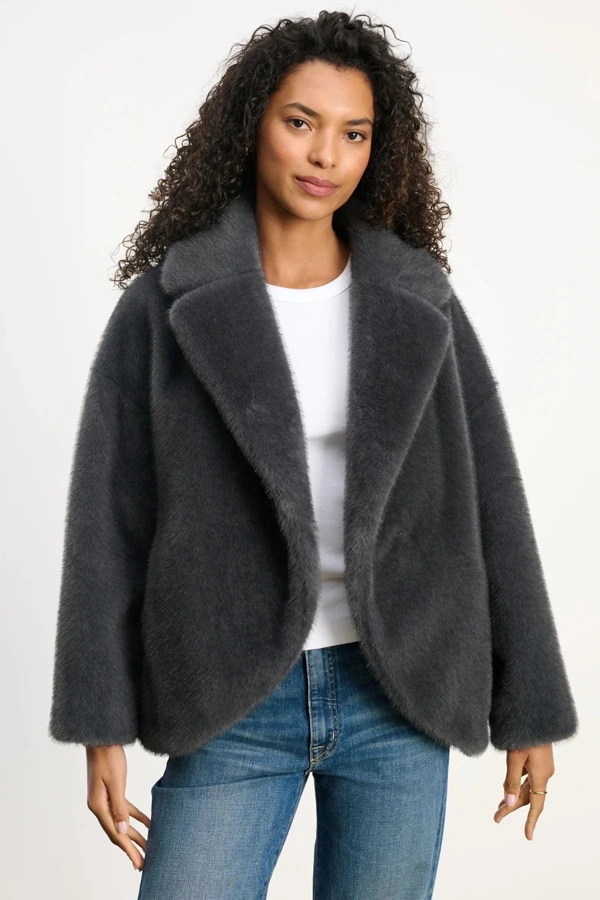 Velvet Jackets Velvet - Carolyn Fur Jacket in Slate