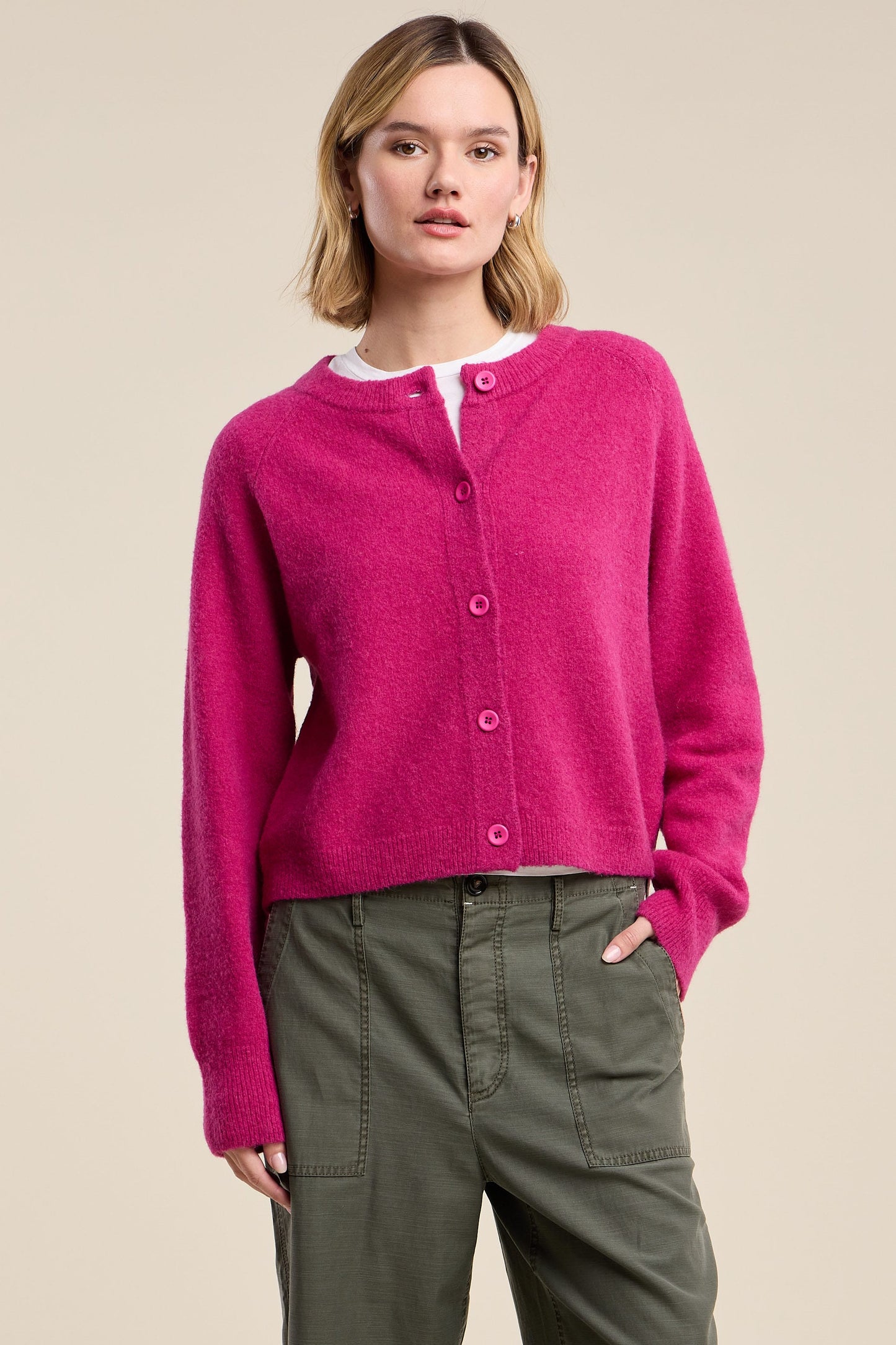 Velvet Knitwear Velvet - Chelsea Cardigan sweater in orchid pink