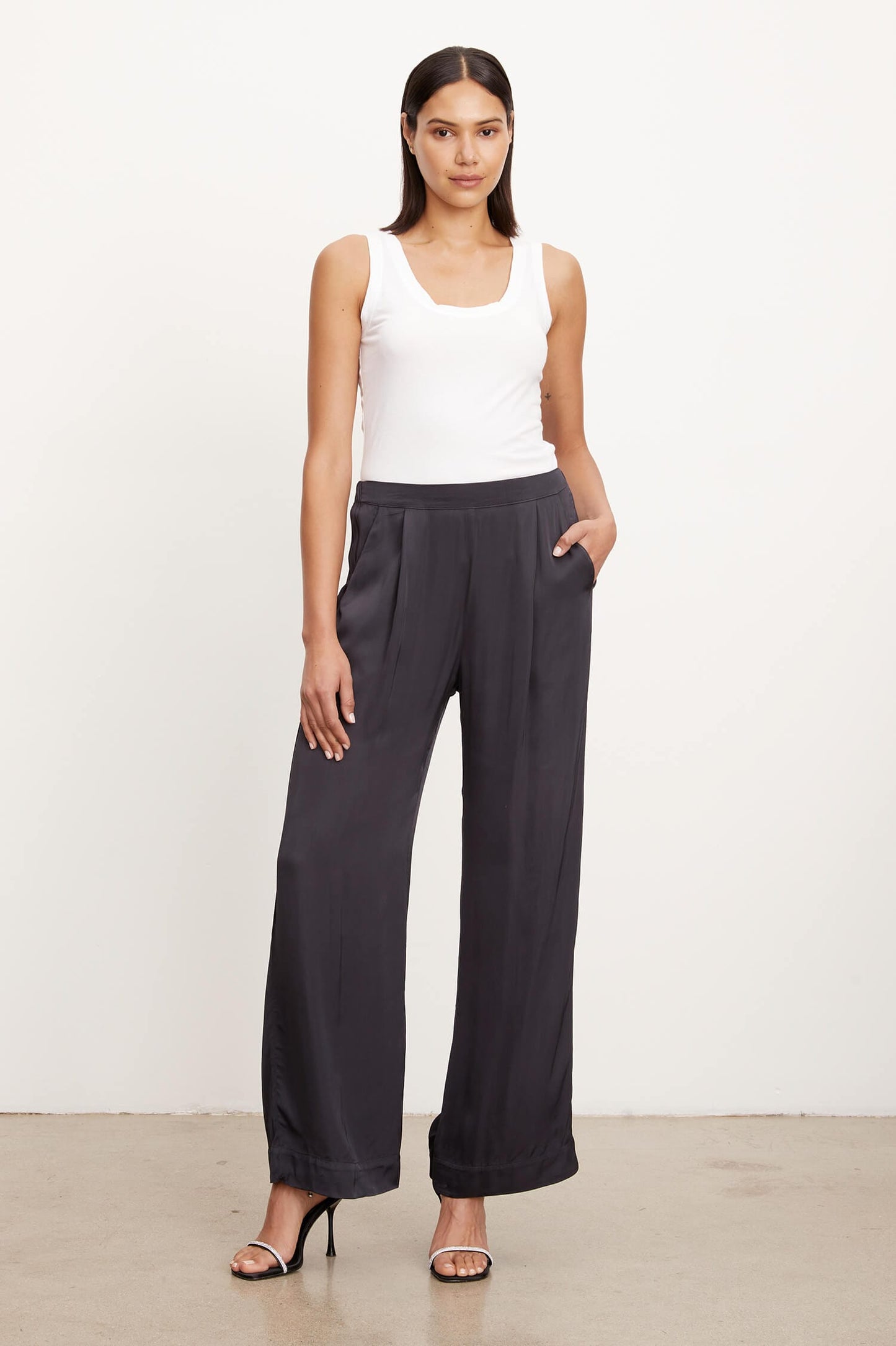 Velvet Pants Velvet - Livi Wide Leg Pant in Ash