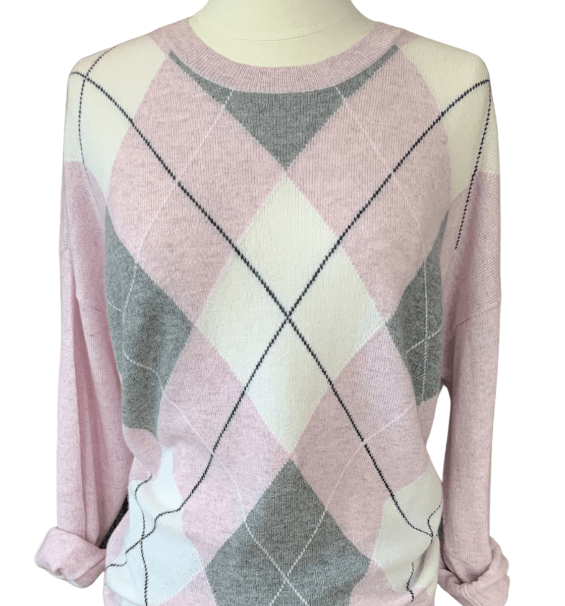 Cashmere argyle sweater womens outlet