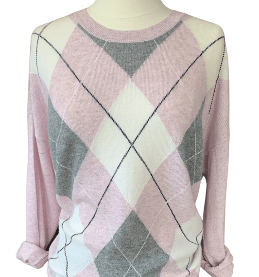 Argyle Crew in Pink Heather by Autumn Cashmere  at  Basicality