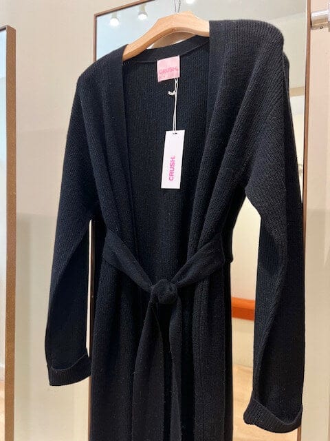 Crush Sweaters 1 Crush Cashmere Riva Fringe Cardigan in Black