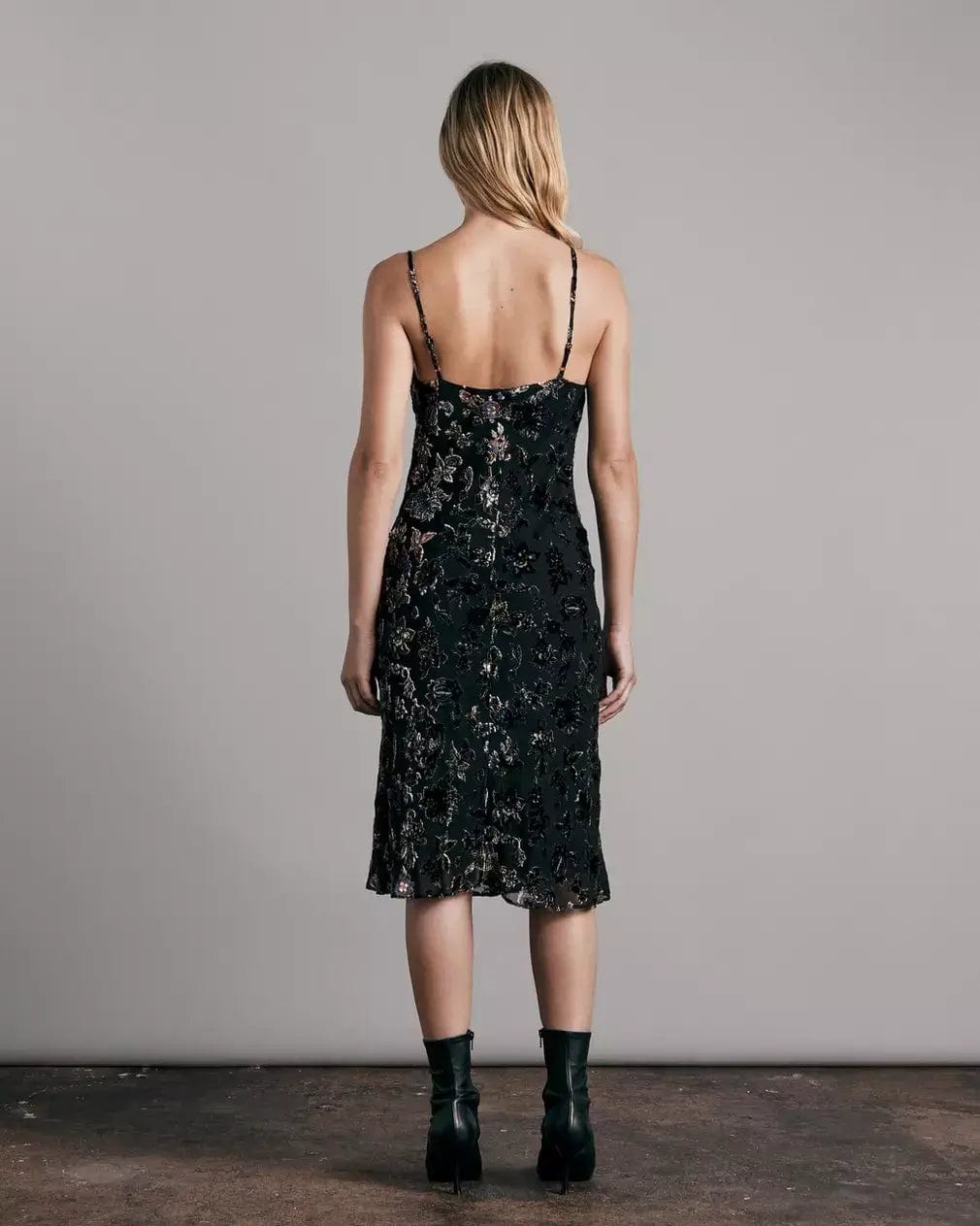 Rag & Bone Tops Rag & Bone Nicola Burnout velvet dress in Black blue retro floral