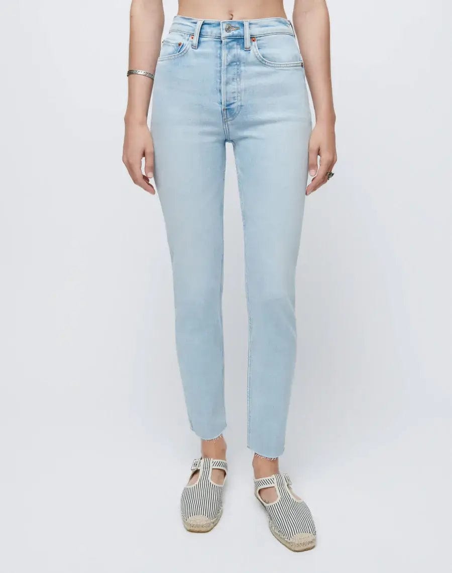 RE/DONE Jeans RE/DONE Comfort Stretch High Rise Ankle Crop in Calm Waters