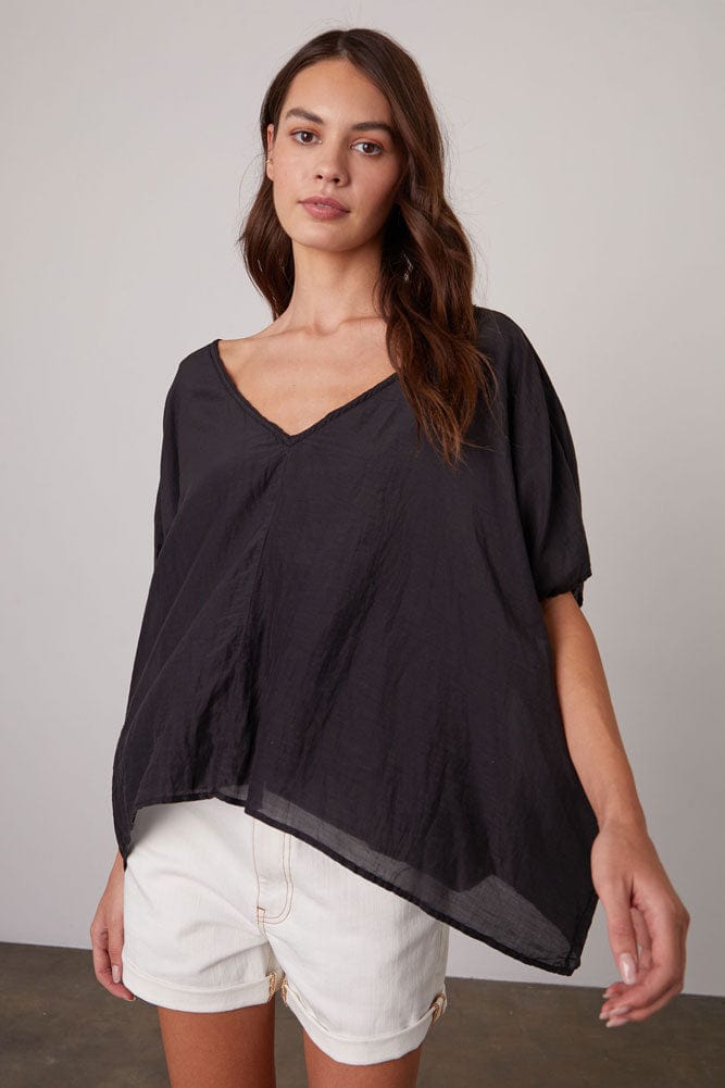 Velvet Shirts Velvet Alinn Top in Black