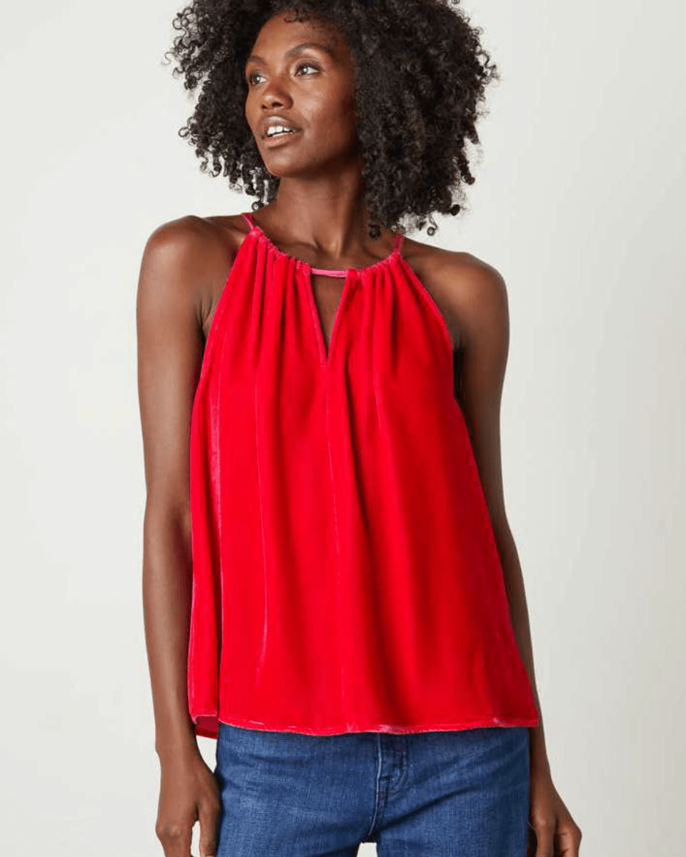Velvet Sweater Velvet Aleaha Top in Lotus red
