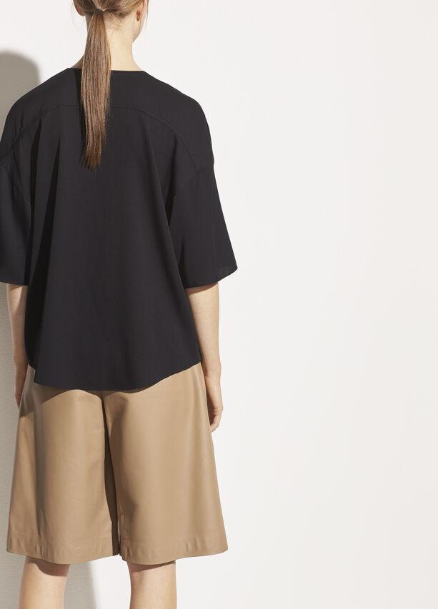 bince black v neck shirt back view