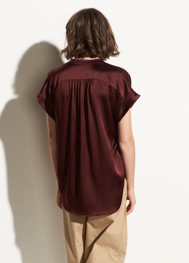 purple vince silk blouse back view