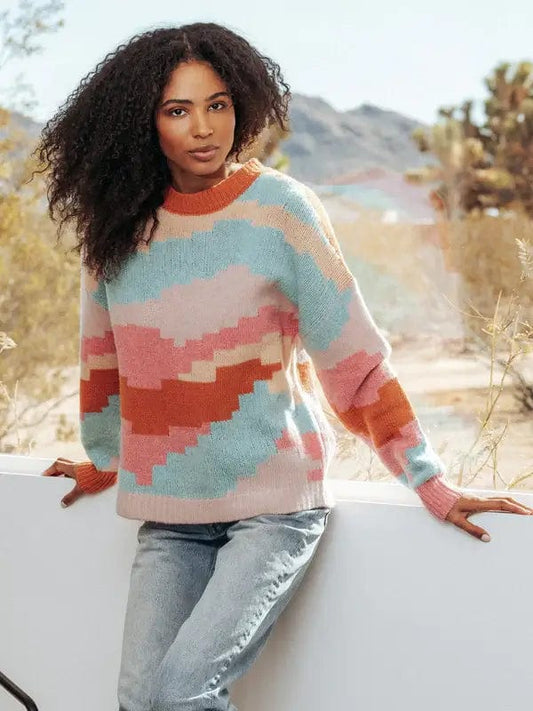 27 Miles Malibu Sweaters 27 Miles - Ersa Sweater in Multi blue pink