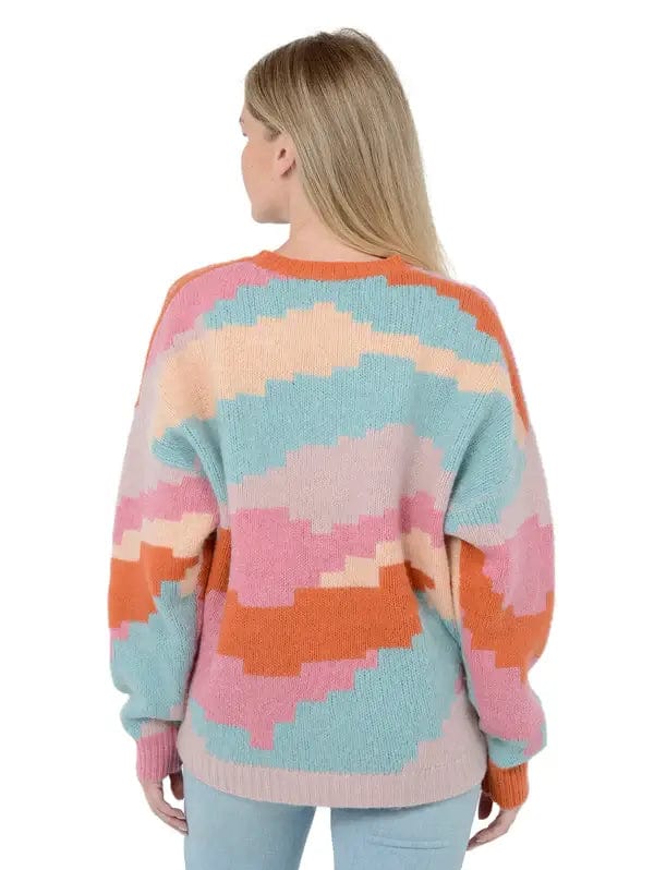 27 Miles Malibu Sweaters 27 Miles - Ersa Sweater in Multi blue pink