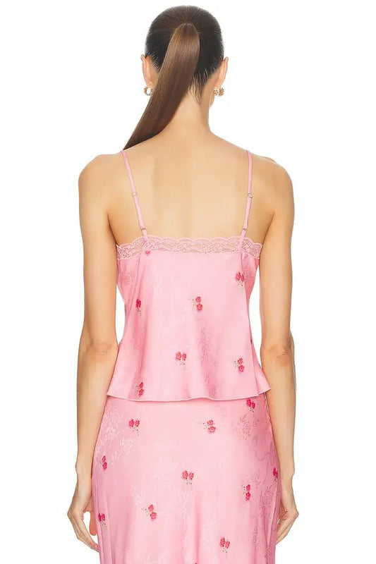 Love Shack Fancy - Fox top in Cherry Pink