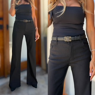 Bevy Flog - Amy Pant in Thin Black stripe