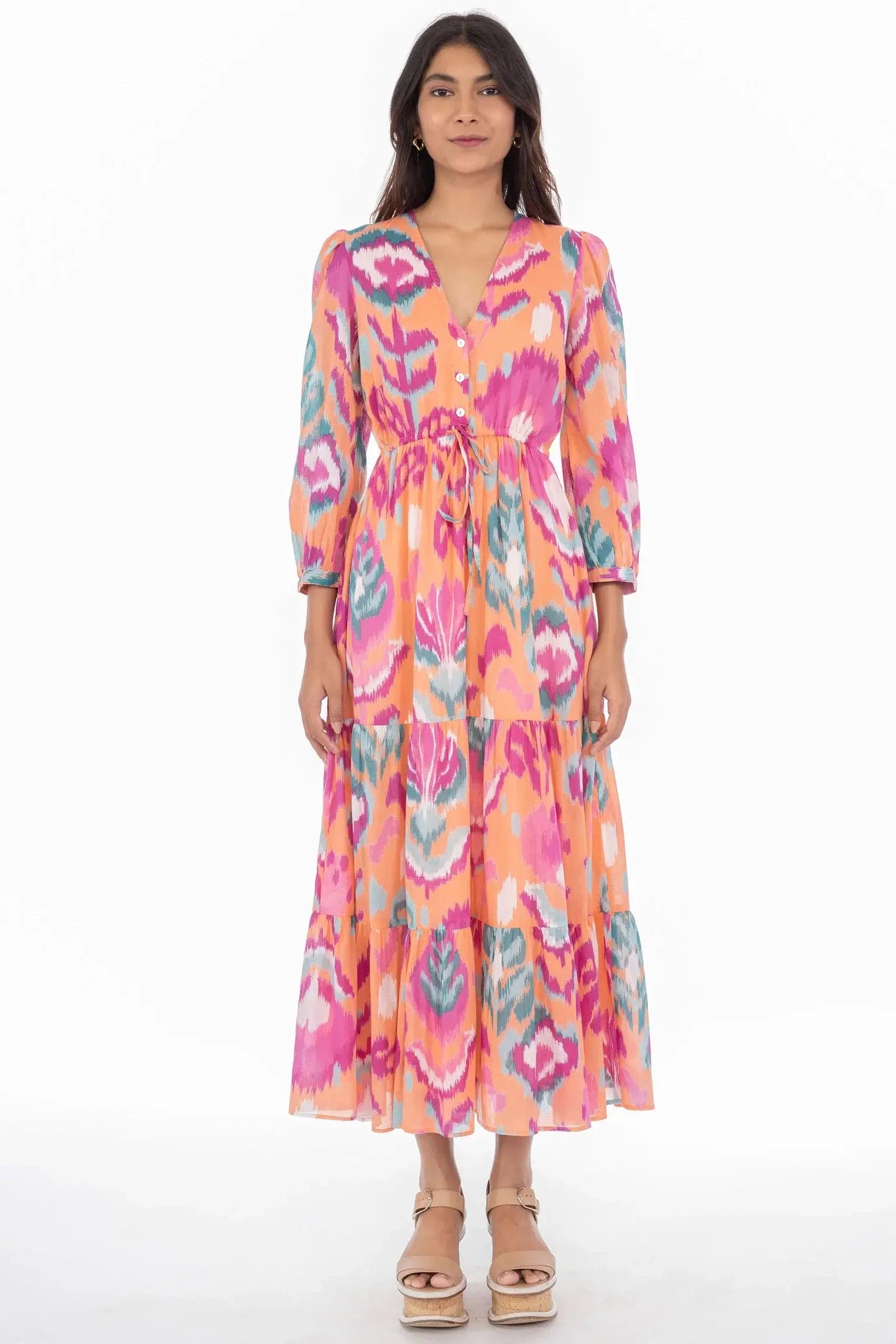 Banjanan Dresses S Banjanan  - Castor dress in Ikat Floral Spice