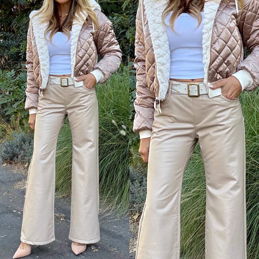 Bevy Flog Pants Bevy Flog - Amanda Pant in Beige Vegan