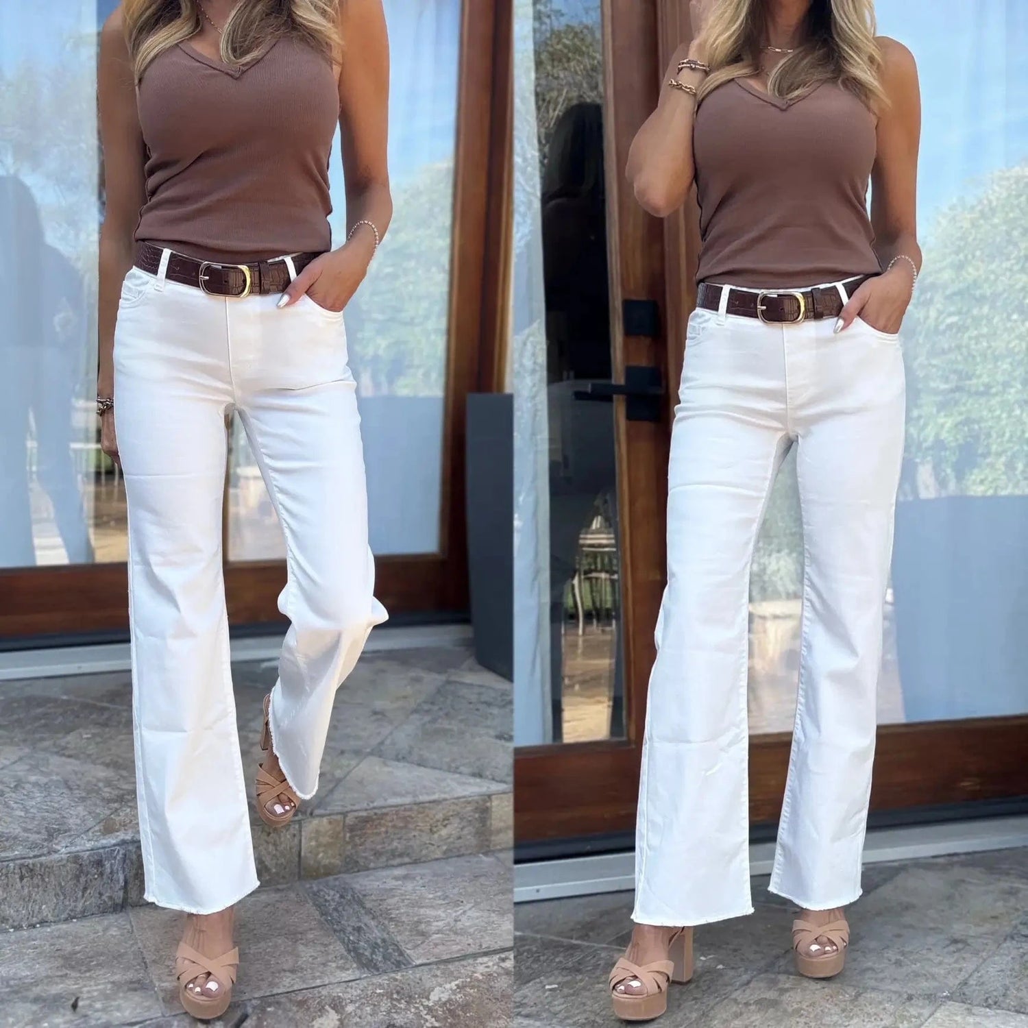 Bevy Flog Pants Bevy Flog - Amanda Pant in White Fabric
