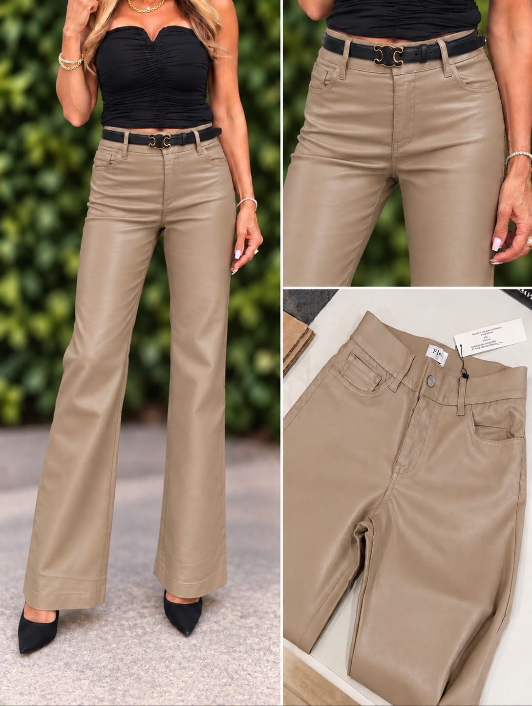 Bevy Flog Pants Bevy Flog - Amy pant in latte vegan fabric