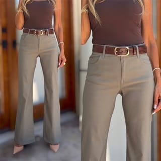 Bevy Flog Pants Bevy Flog - Amy Pant in light olive stripe