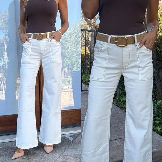 Bevy Flog Pants Bevy Flog - Christine Pant in Ivory denim