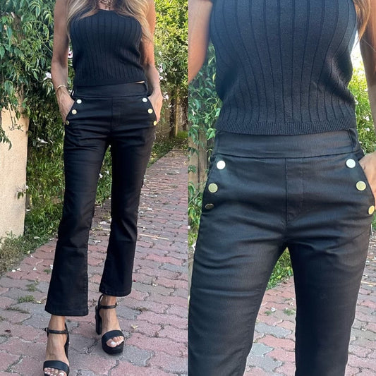 Bevy Flog Pants Bevy Flog - Sofia Crop Pant in Black