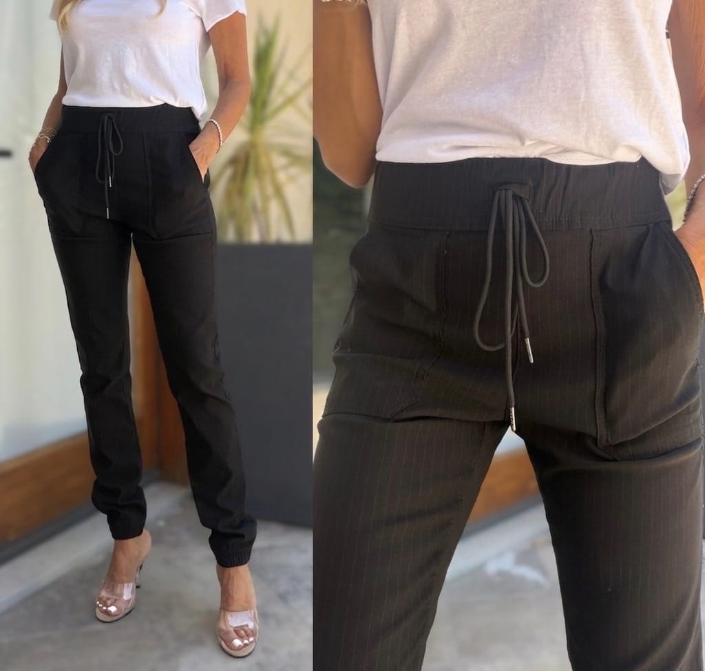 Bevy Flog Pants Bevy Flog - Tali Pant in Black Wider Stripe