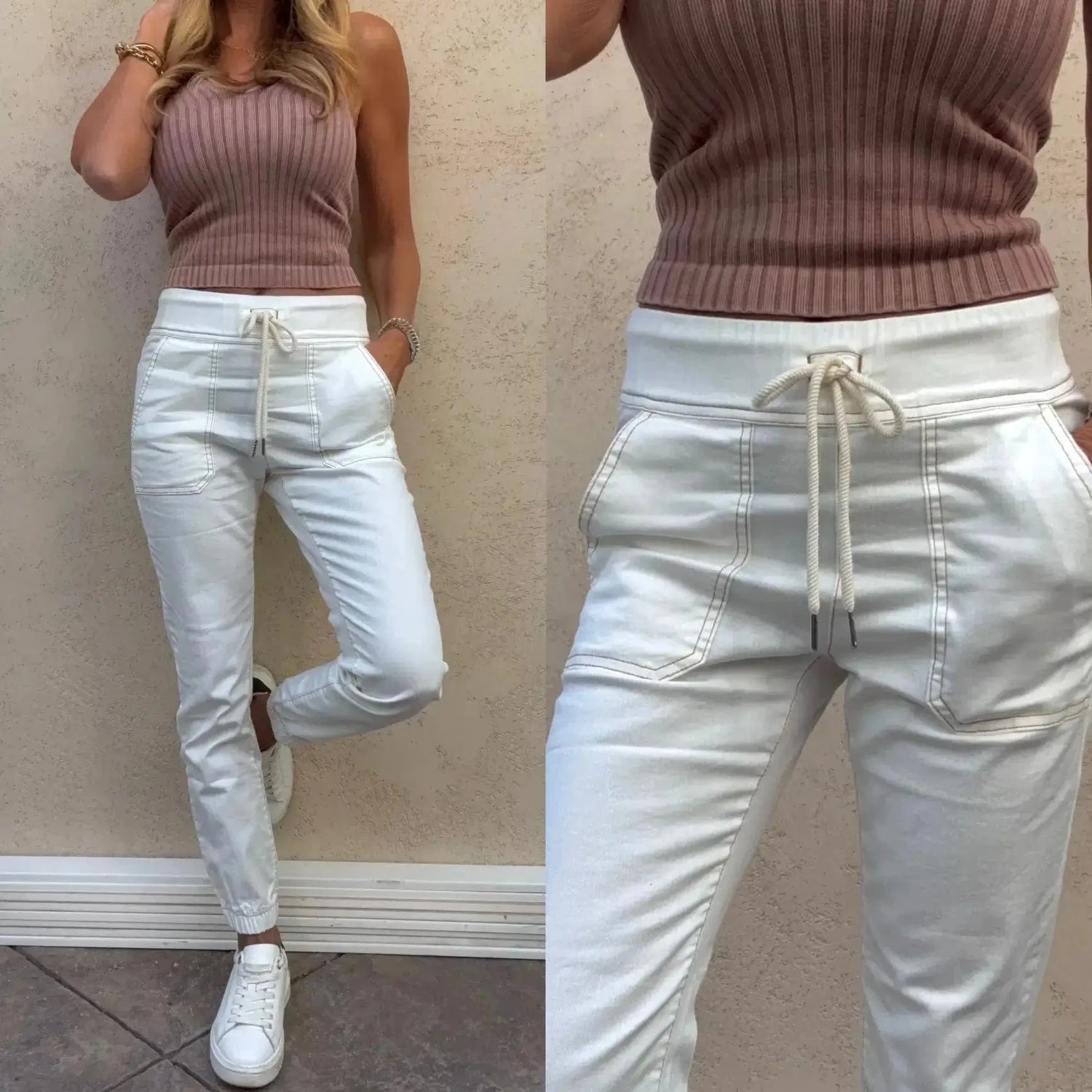 Bevy Flog Pants Bevy Flog - Tali Pant in Ivory Denim