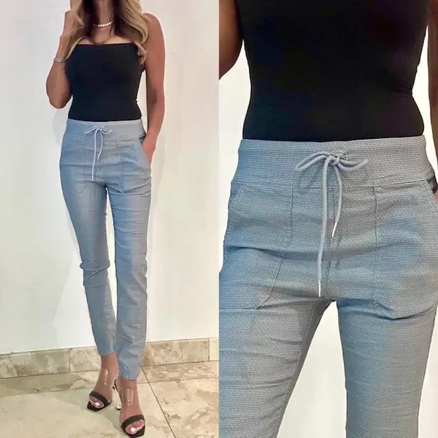 Bevy Flog Pants Bevy Flog - Tali Pant in Light Blue Herringbone
